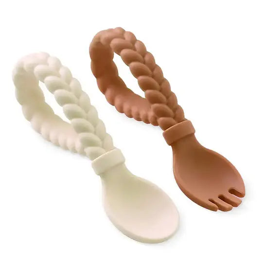 Sweetie Spoons Spoon + Fork Set, Buttercream + Toffee