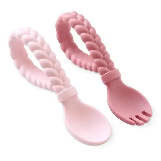 Sweetie Spoons Spoon + Fork Set, Pink