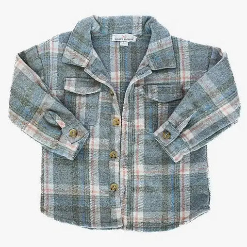Kinsley Shacket - Blue Plaid Twill