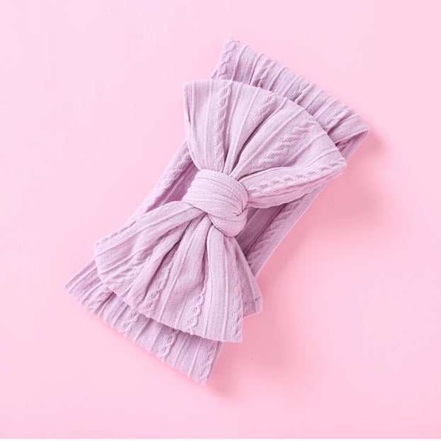 Light Purple Textured Bow Headband