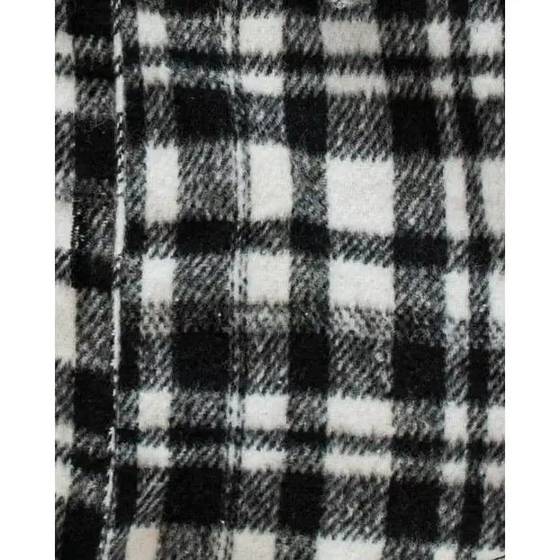 Kinsley Shacket - Black & White Plaid Twill