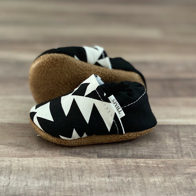 Black & White Aztec Moccasins