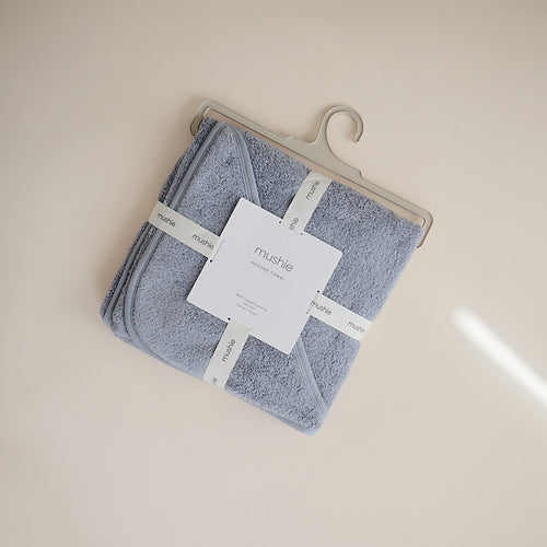 Organic Cotton Hooded Towel- Baby Blue