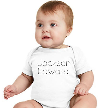 Vinyl Stitched Name Onesie