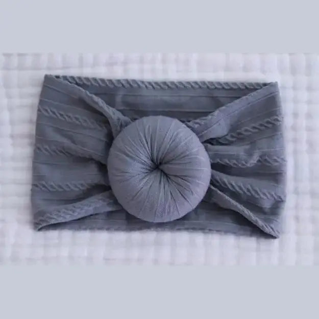 Grey Textured Knot Headband