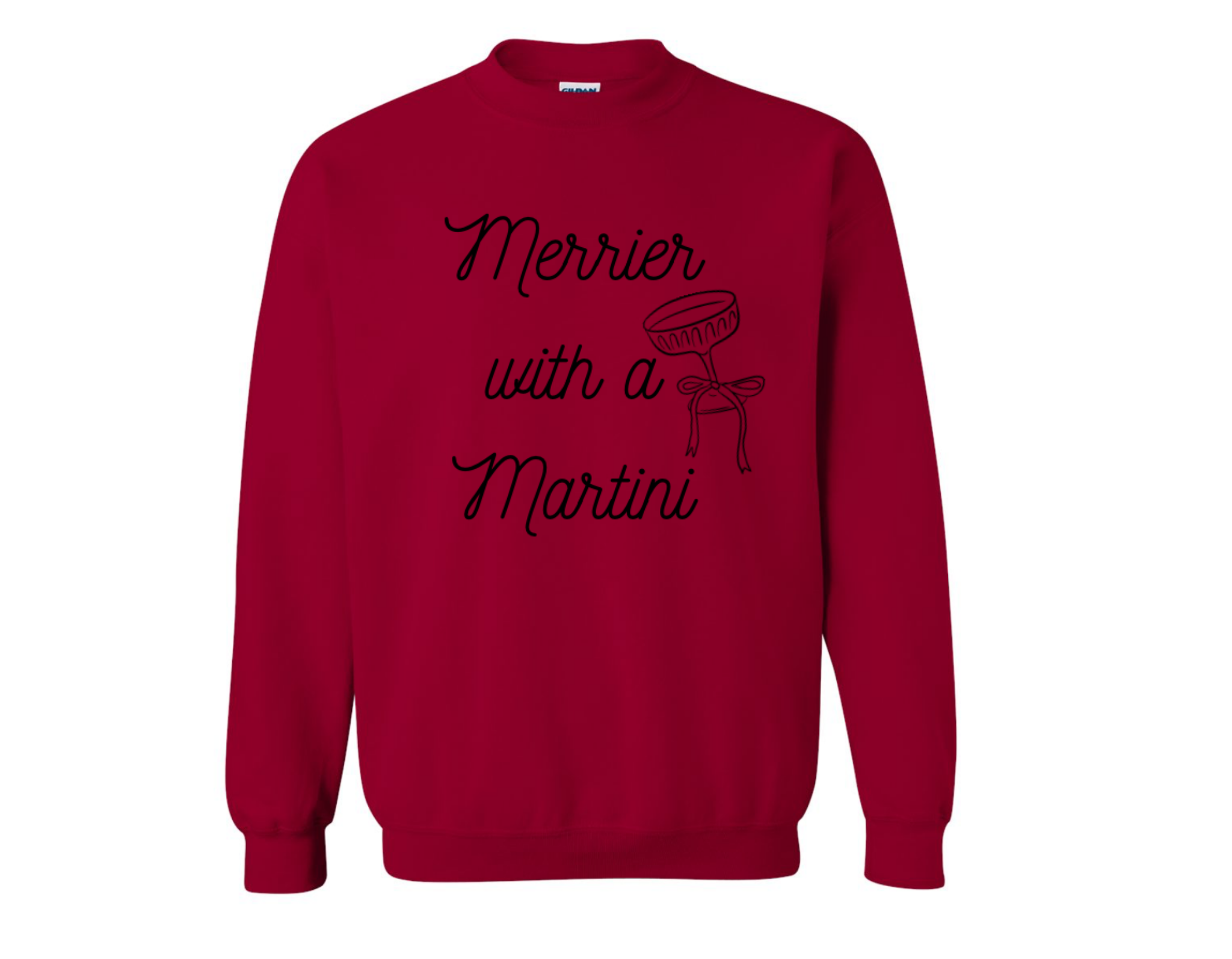 Merrier With A Martini, Sweatshirt- Cardinal Red