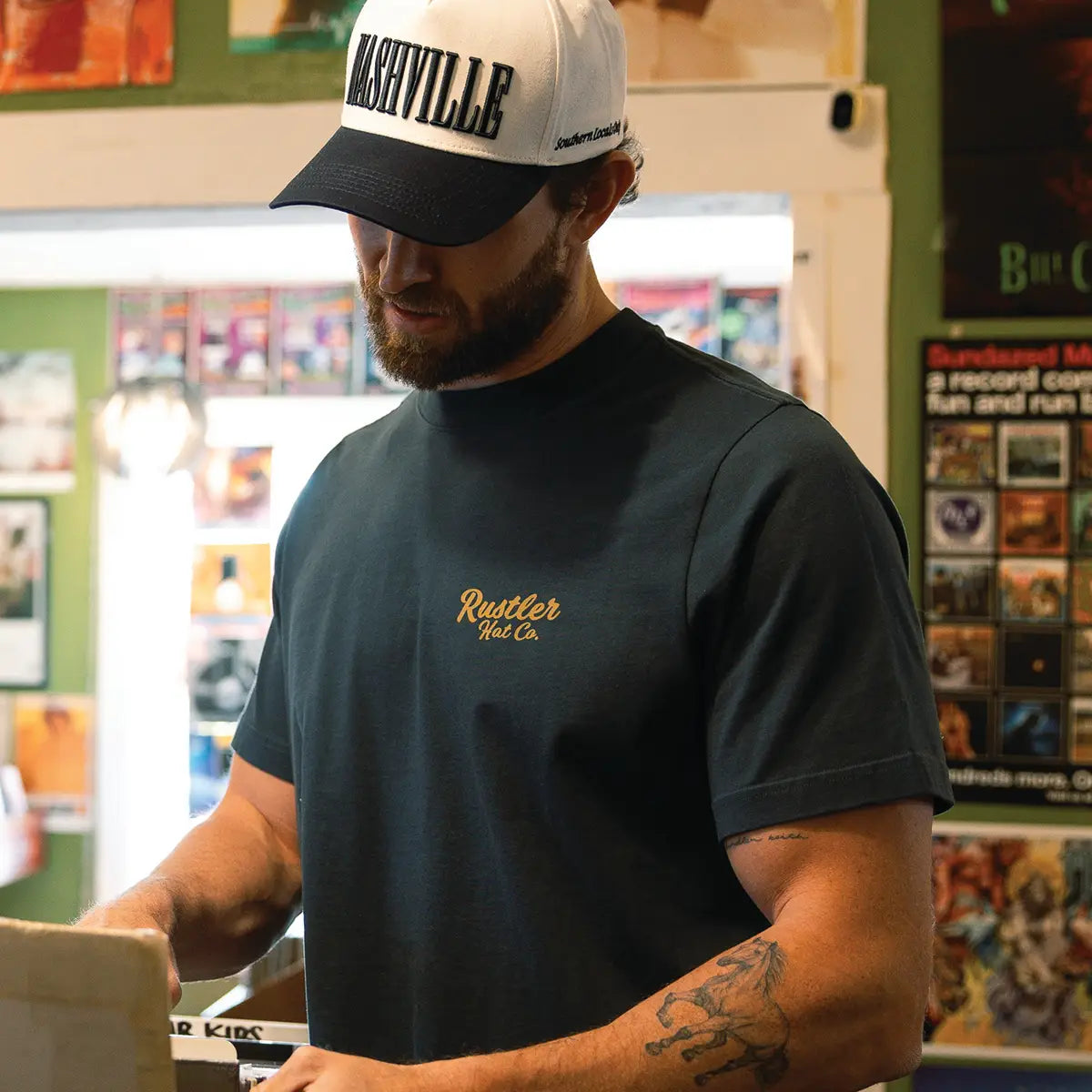 Navy Nashville Bubble Embroidery Trucker Hat
