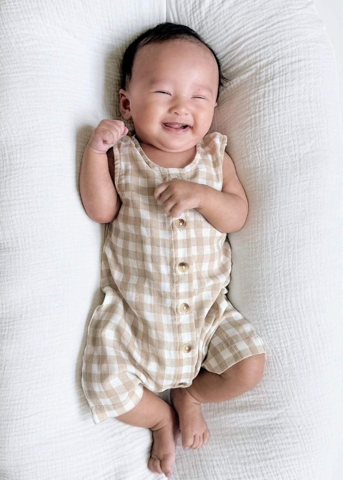 Tan Gingham / Organic Bay Shortie