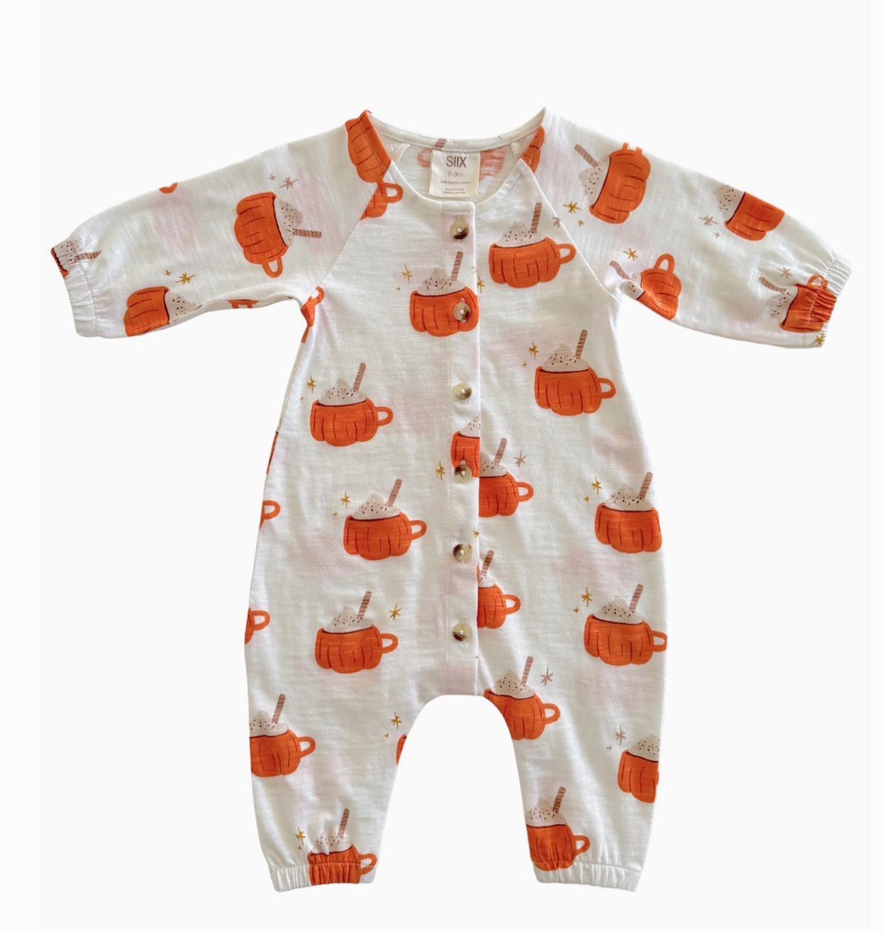 Pumpkin Mug / Organic Long Sleeve Bay Jumpsuit
