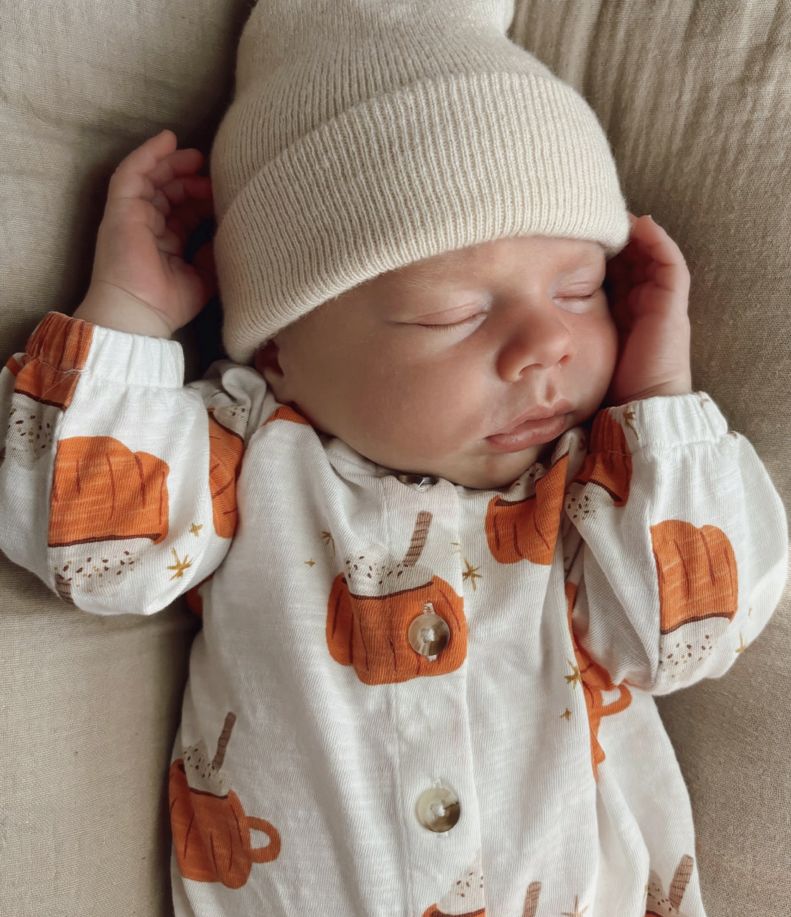 Pumpkin Mug / Organic Long Sleeve Bay Jumpsuit