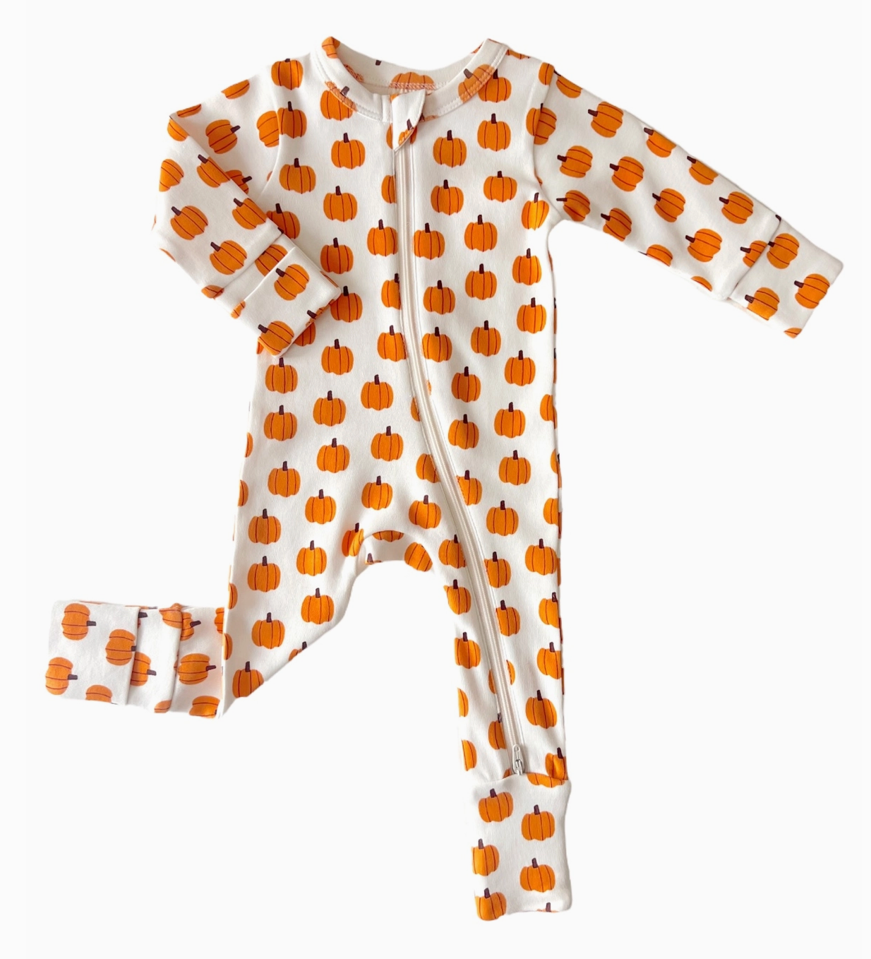 Pumpkin / Organic 2-Way Zip Romper