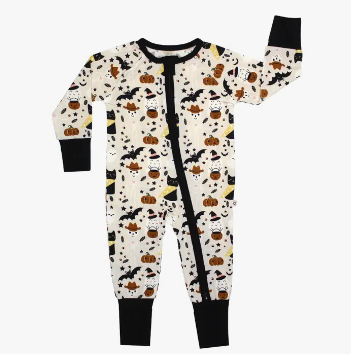 Spooky Cute Beige Halloween Bamboo Pajamas