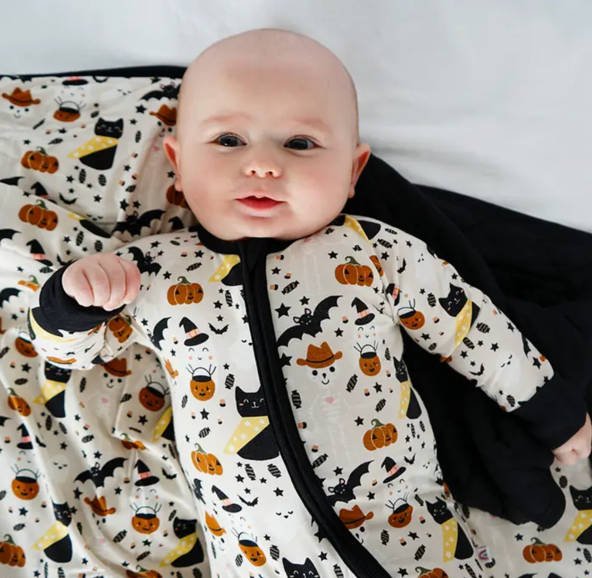 Spooky Cute Beige Halloween Bamboo Pajamas
