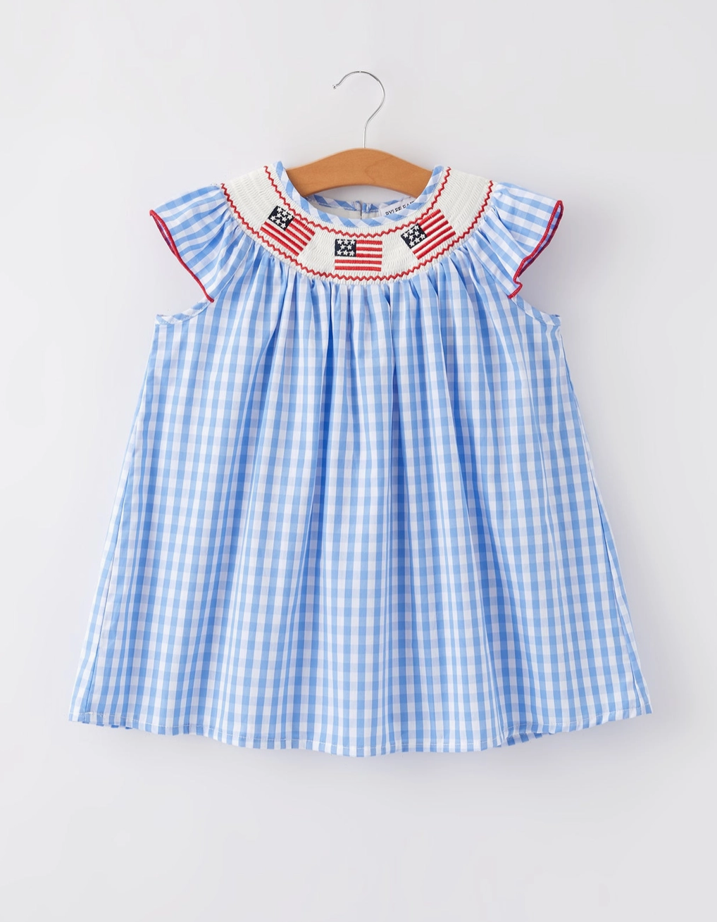 Flag Embroidery Smocking Girls Dress