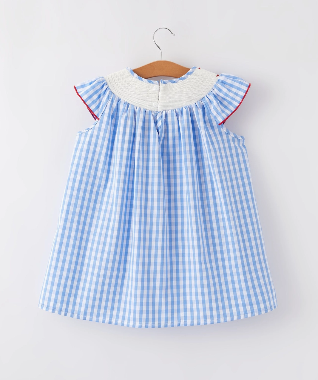 Flag Embroidery Smocking Girls Dress