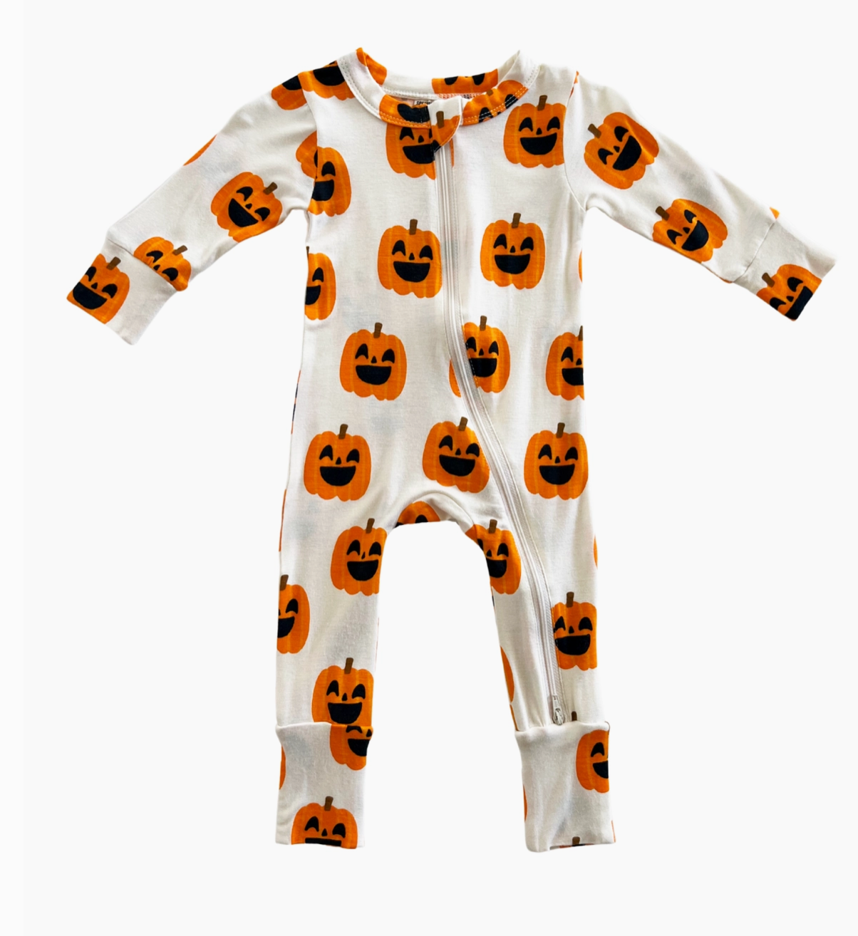 2-Way Convertible Zip Romper, Jack-O-Lantern
