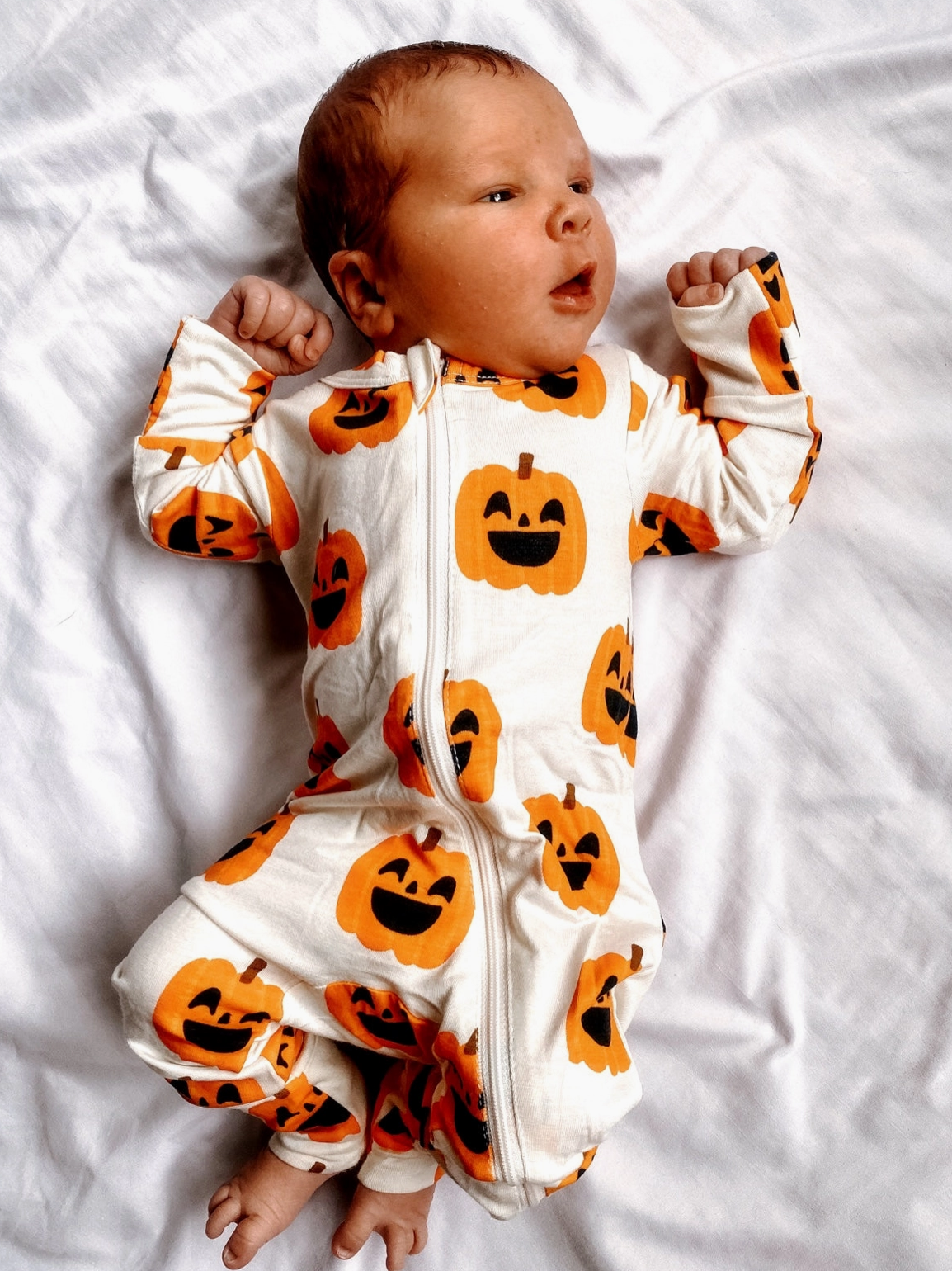 2-Way Convertible Zip Romper, Jack-O-Lantern
