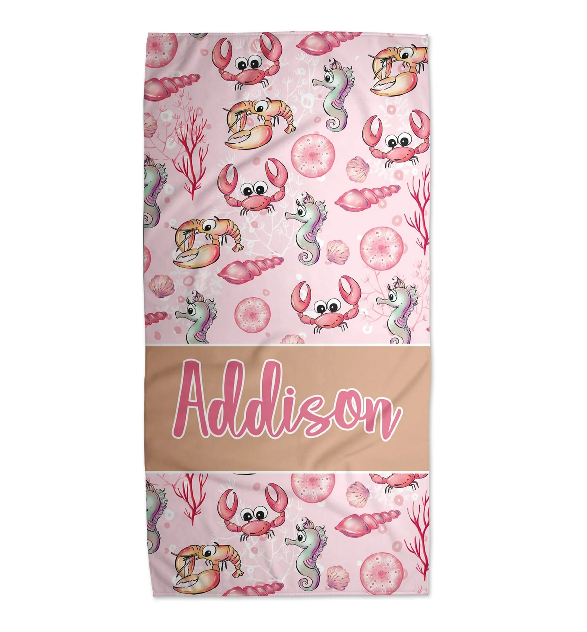 Pink Sea Animals Towel