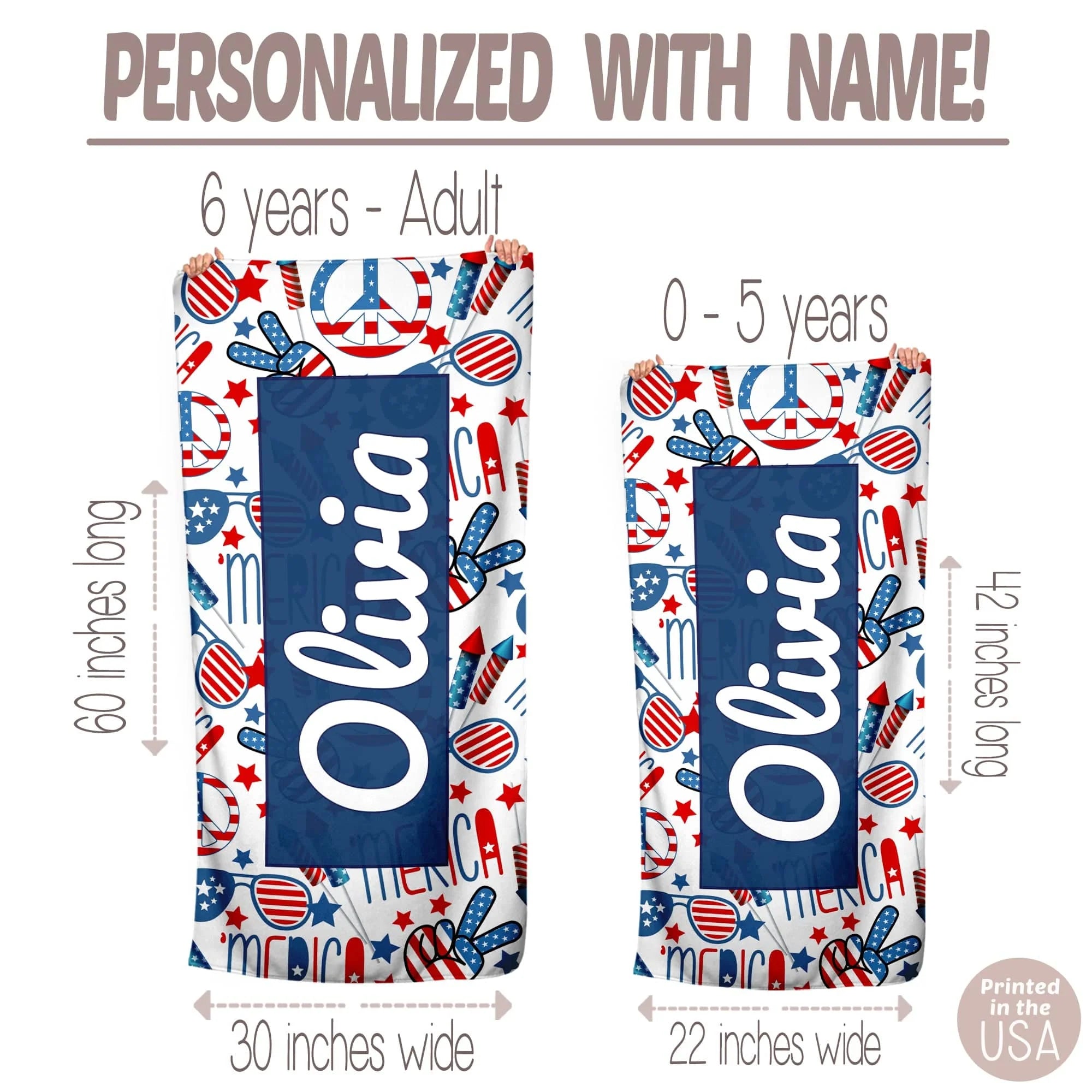 Red, White & Blue Beach Towels