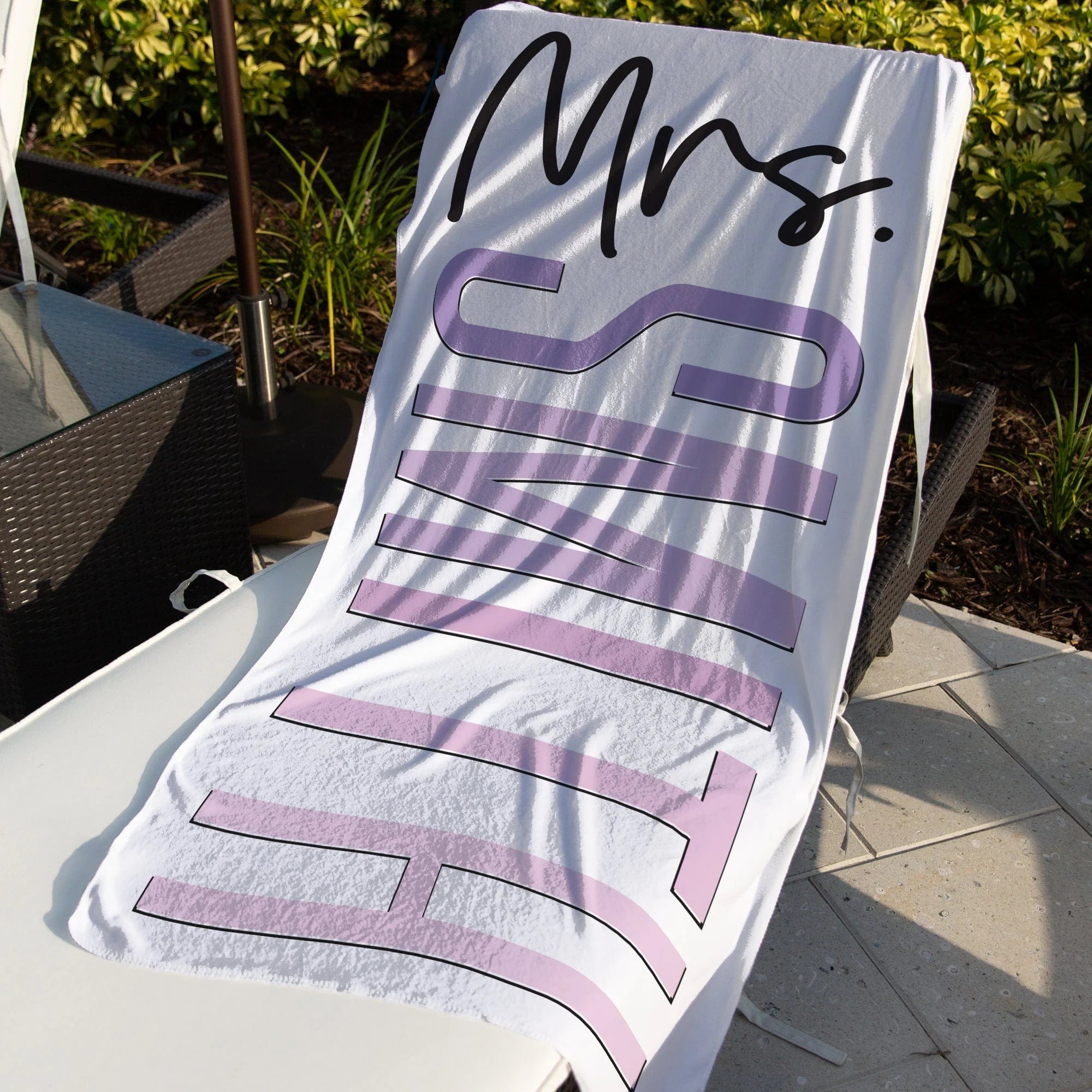 Personalized Mrs. Beach Towel / Bride Towel / Teacher Gift