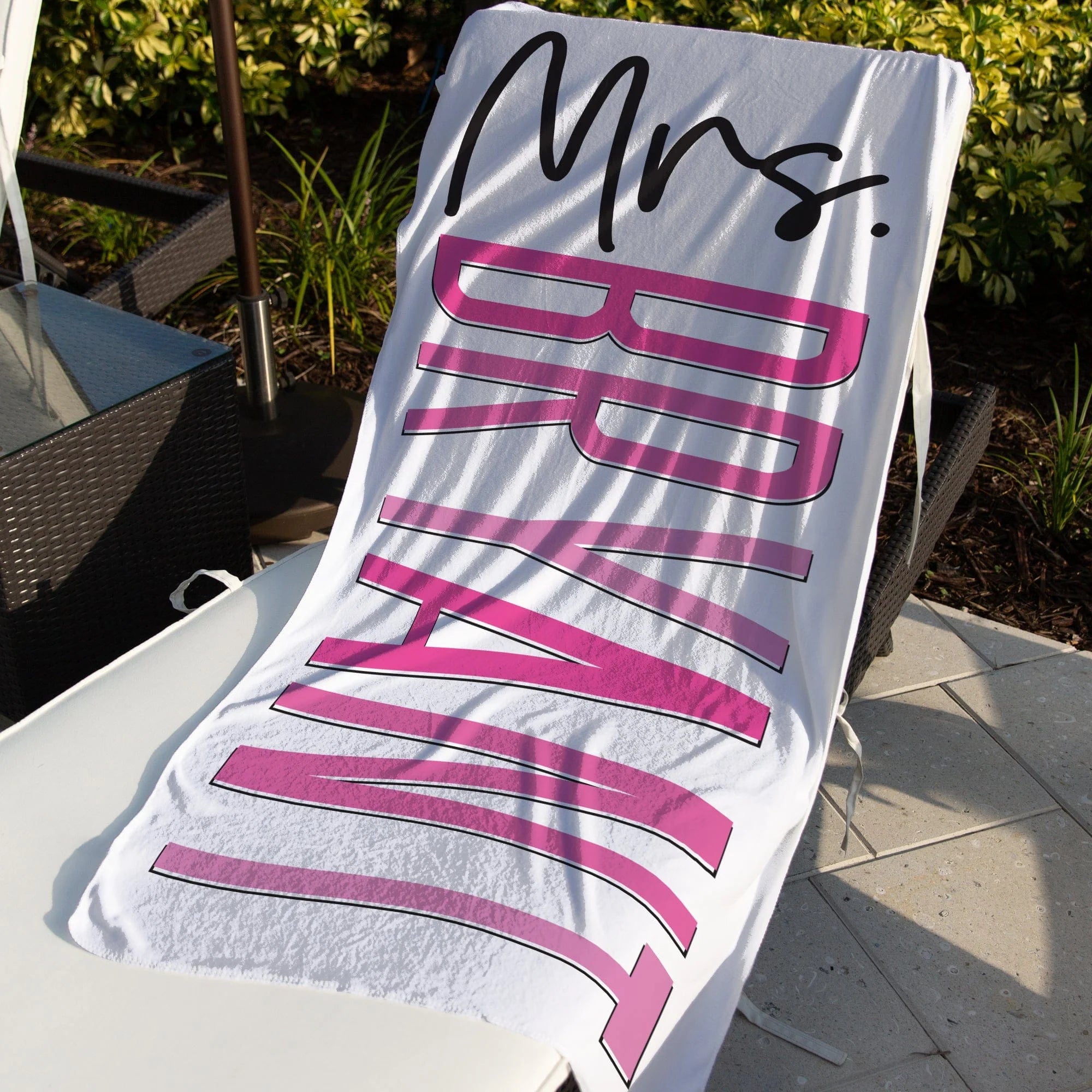 Personalized Mrs. Beach Towel / Bride Towel / Teacher Gift