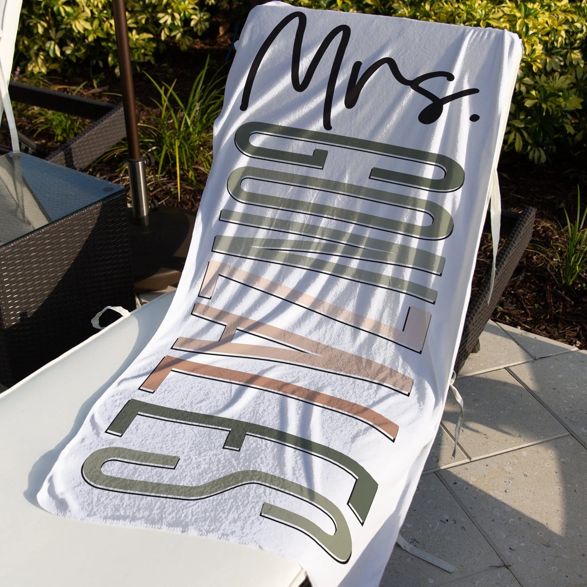 Personalized Mrs. Beach Towel / Bride Towel / Teacher Gift