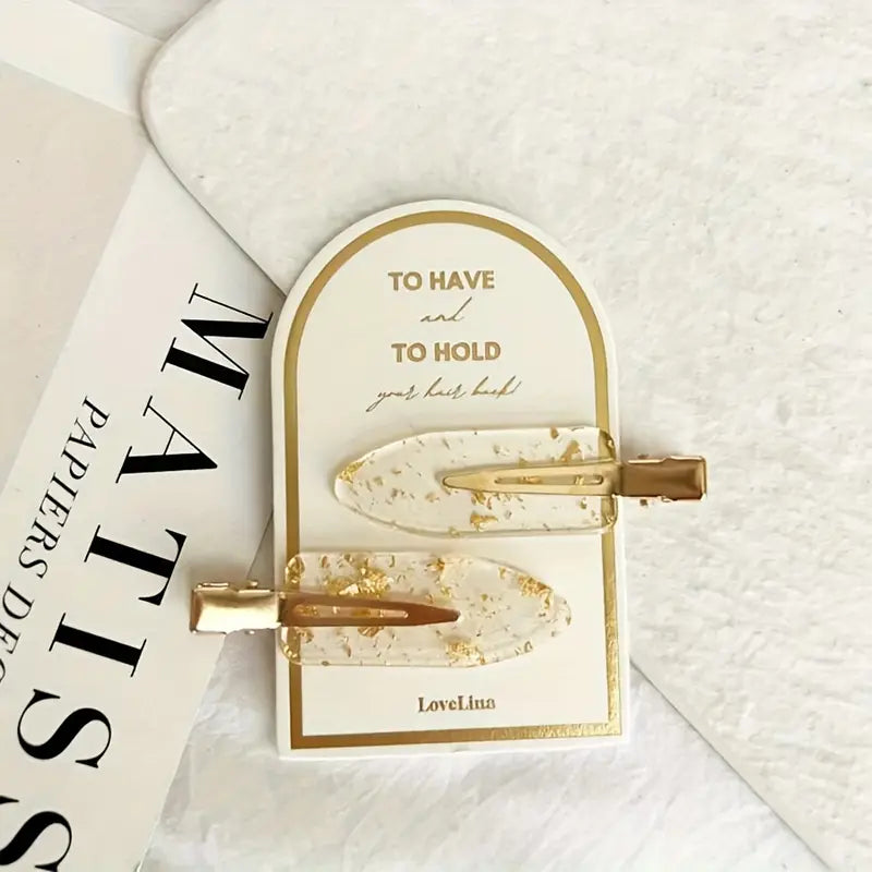To have & to hold your hair back, clear glitter flake clips