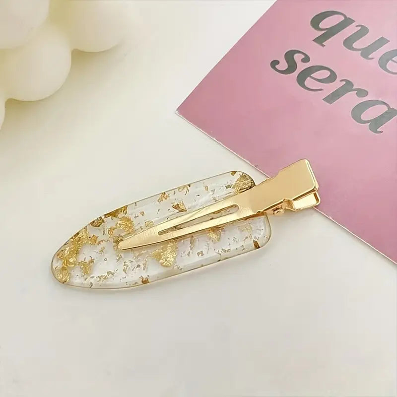 To have & to hold your hair back, clear glitter flake clips