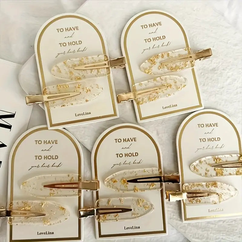 To have & to hold your hair back, clear glitter flake clips