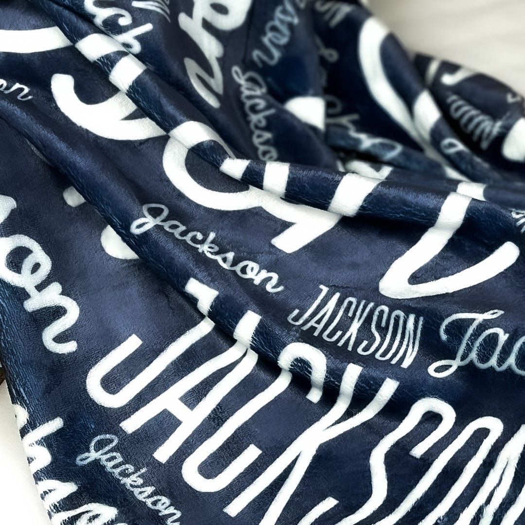 Personalized Full Bleed Collage Name Blanket Baby and Kid Sizes