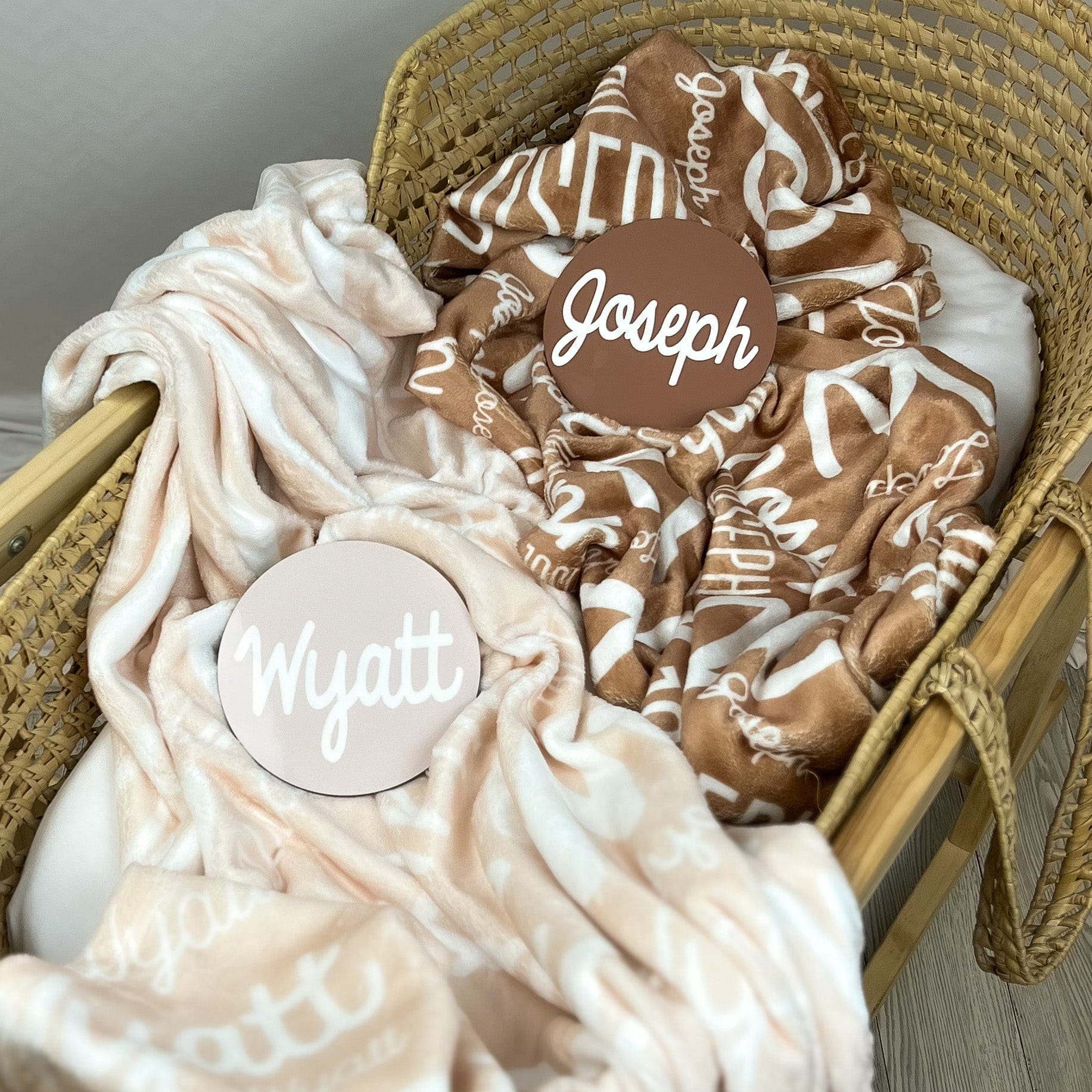 Personalized Full Bleed Collage Name Blanket Baby and Kid Sizes