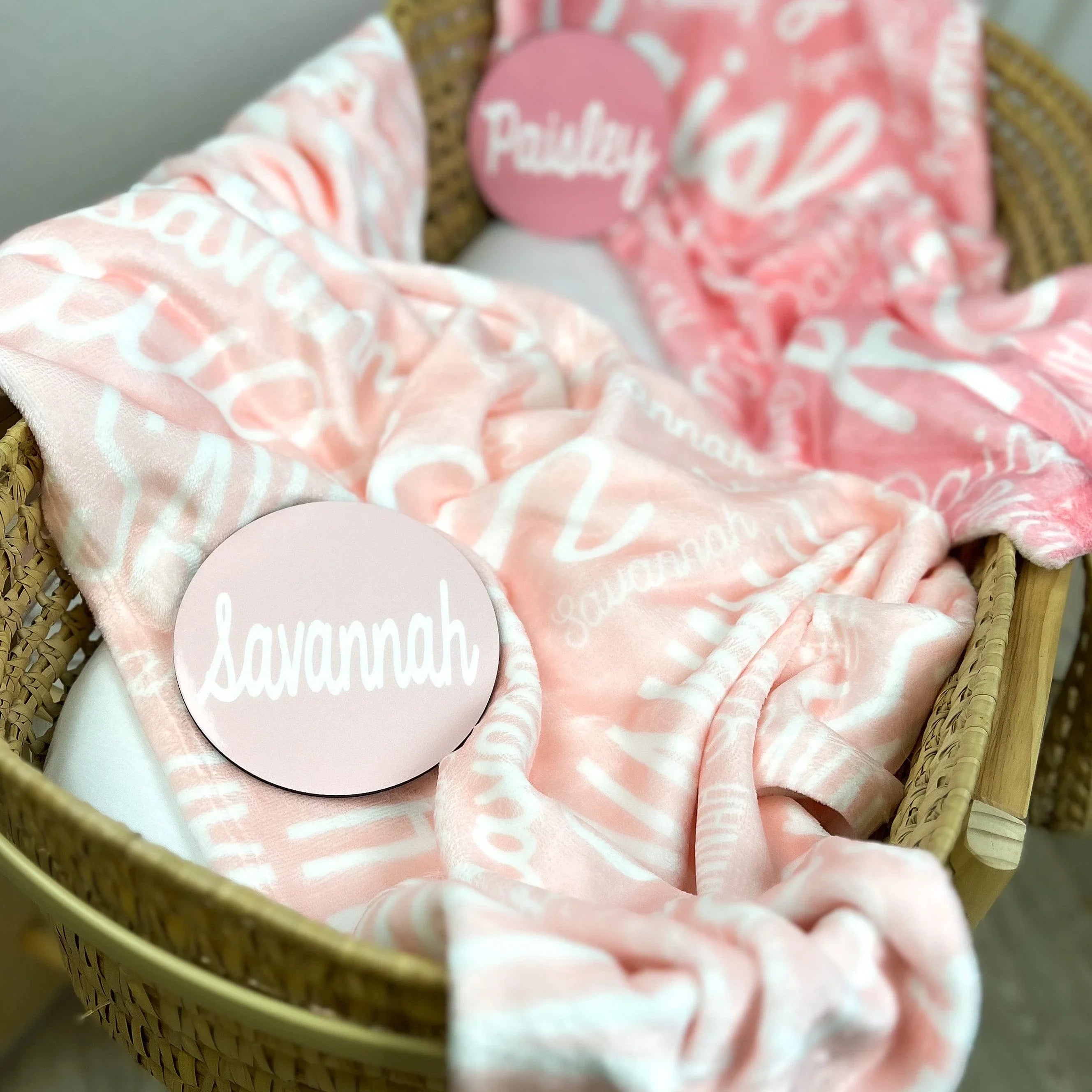 Personalized Full Bleed Collage Name Blanket Baby and Kid Sizes