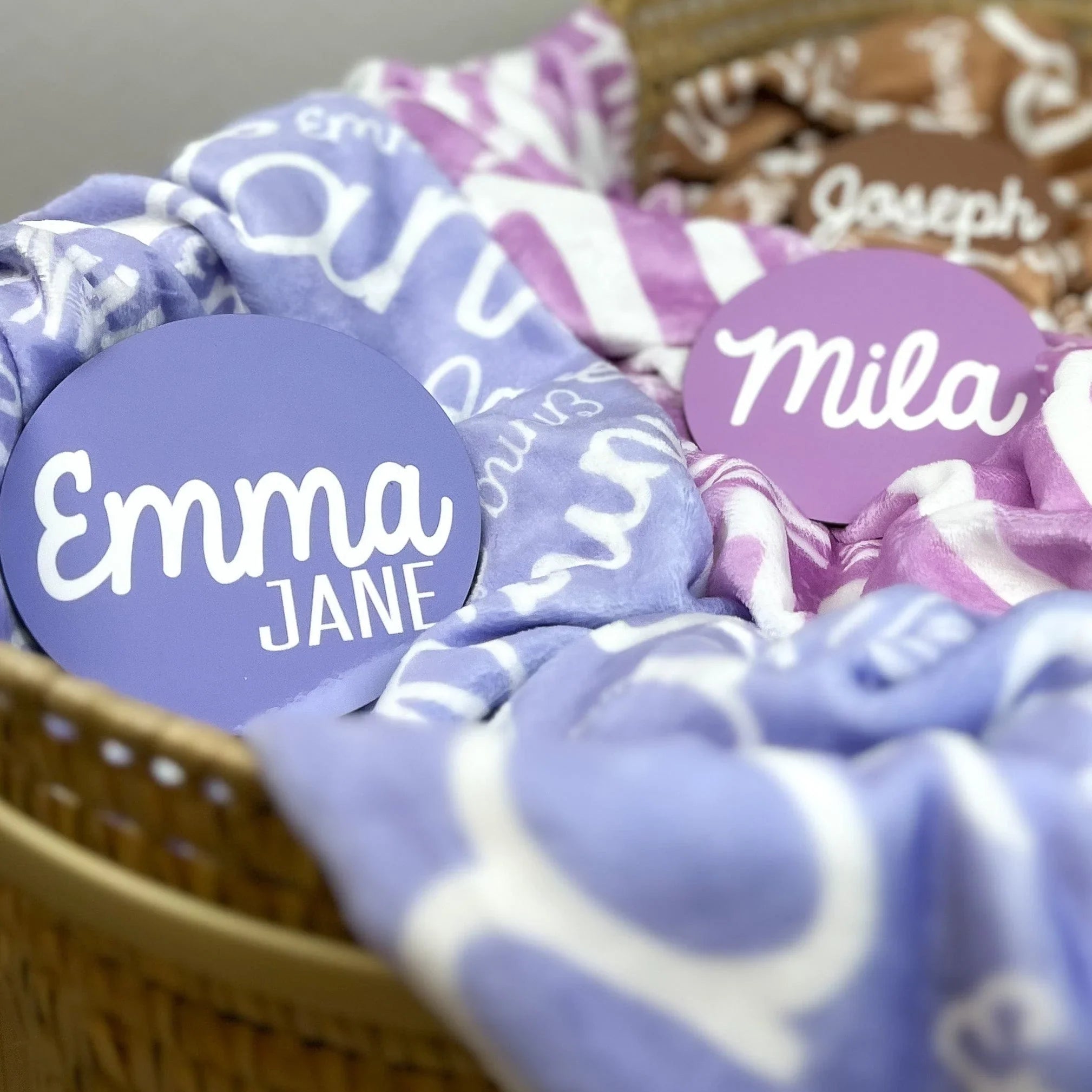 Personalized Full Bleed Collage Name Blanket Baby and Kid Sizes