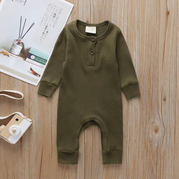 Olive Ribbed Bodysuit