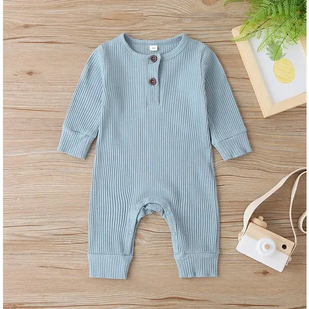 Light Blue Ribbed Bodysuit