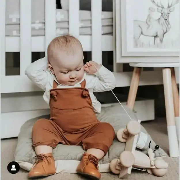 Brown Cotton Knot Overalls