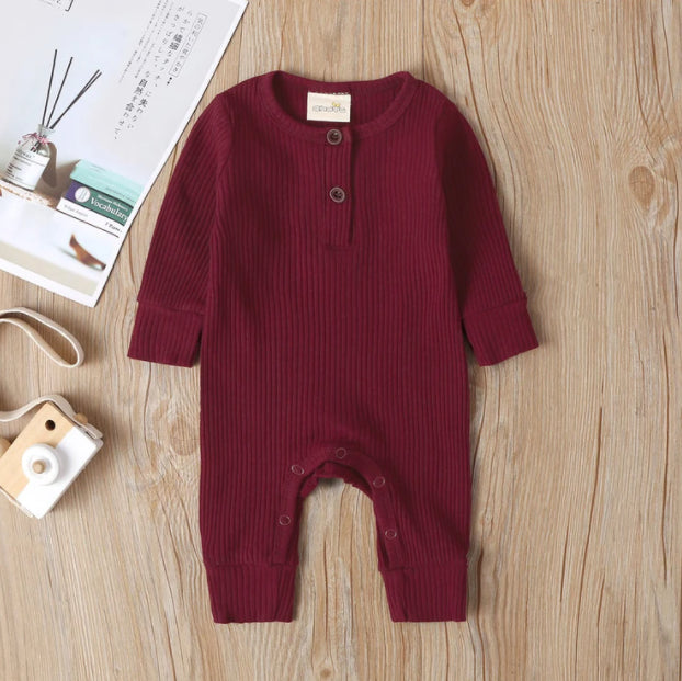 Maroon Ribbed Bodysuit