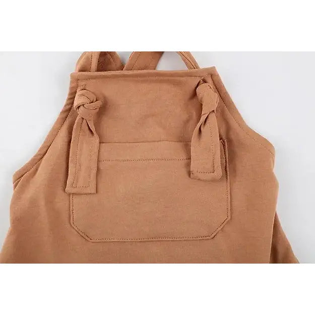 Brown Cotton Knot Overalls