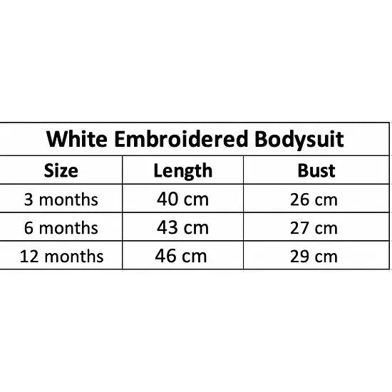 White Embroidered Bodysuit