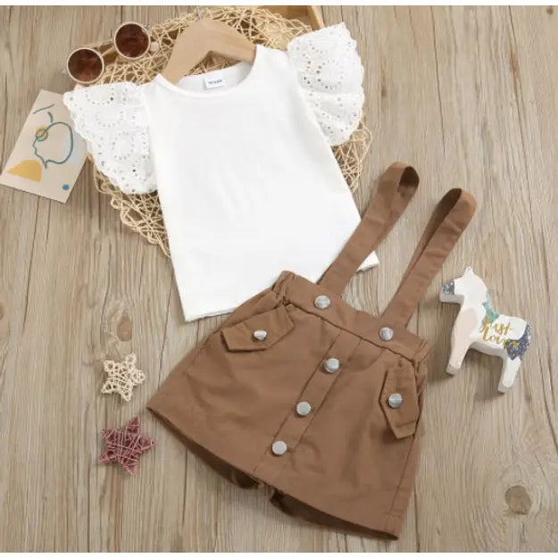 2pc Top & Overalls Set
