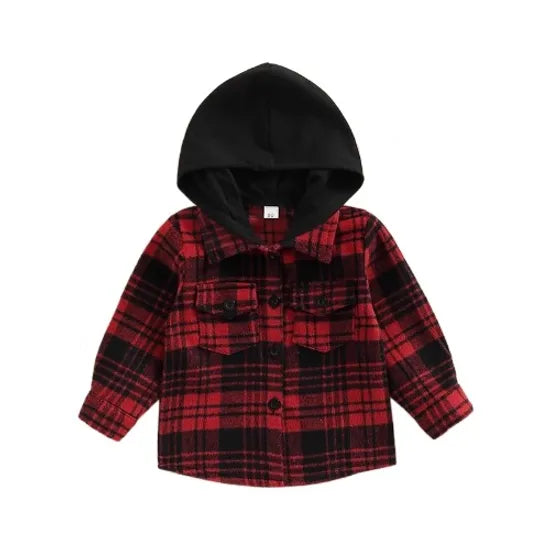 Red Fleece Hooded Flannel
