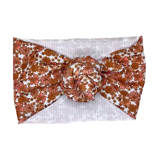 Pink Daisy Top Knot Headwrap