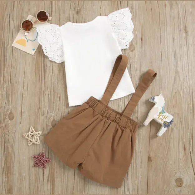 2pc Top & Overalls Set