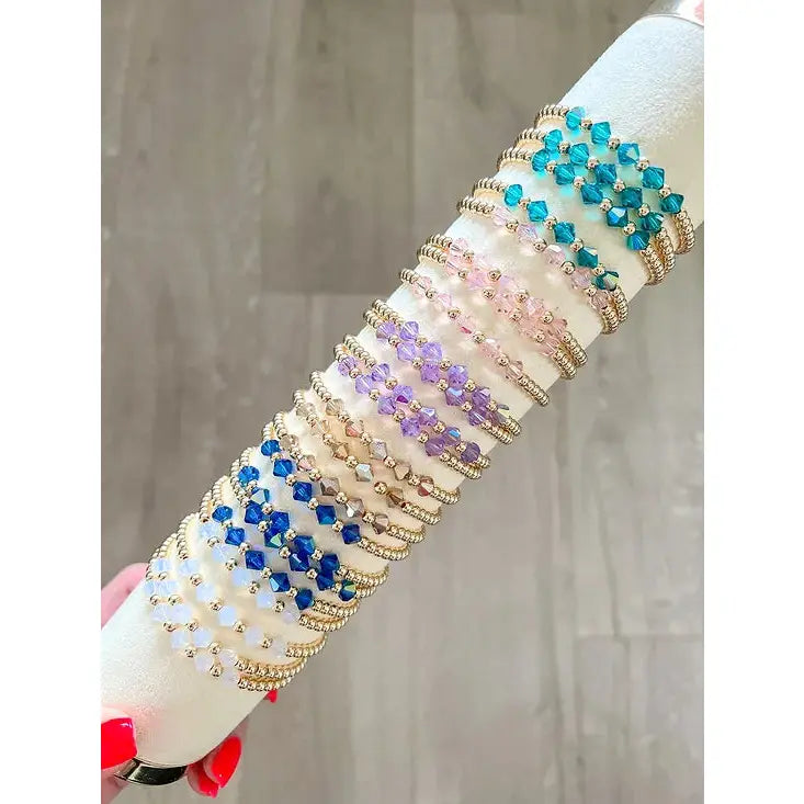 Crystal + Gold Filled Bracelet- XO, Bria