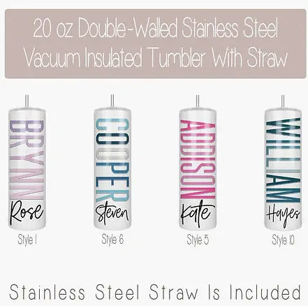 20oz Stainless Steel Personalized Tumbler