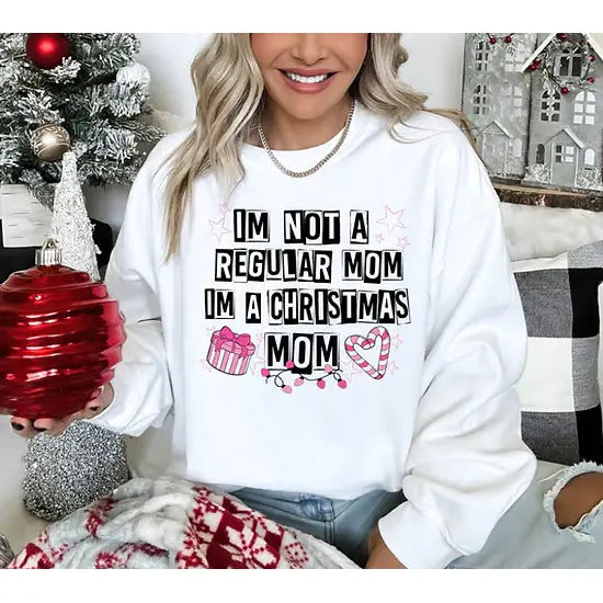 Christmas Mom Sweatshirt, White