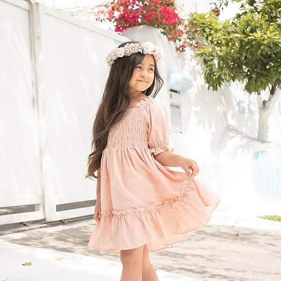 Sophia Smock Dress, Dusty Rose
