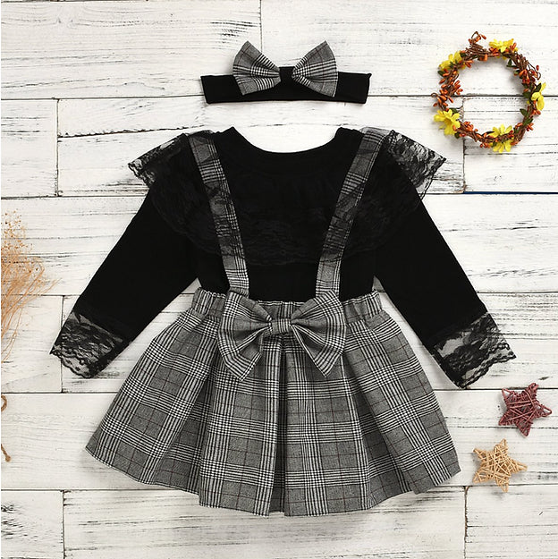 3pc Black Overall Set