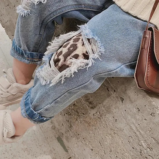 Leopard Rip Jeans