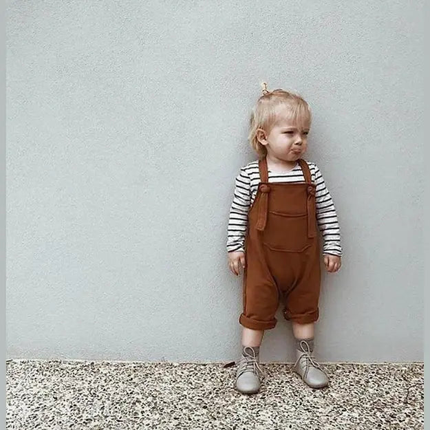 Brown Cotton Knot Overalls